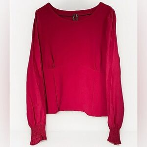 Anthropologie top women's XL structured mixed media career office work